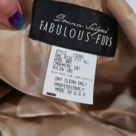 Fabulous Furs Faux Fur Trimmed Cape - Picture 2 of 3